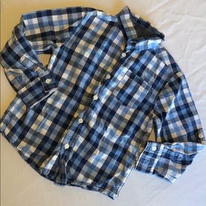 Blue Gingham Button Front Shirt